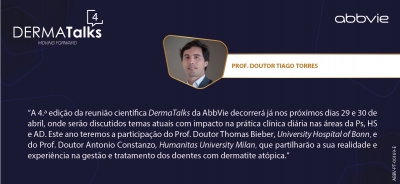Prof. Doutor Tiago Torres destaca tópicos do próximo evento científico DermaTalks4 da AbbVie